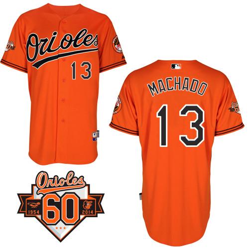 Orioles #13 Manny Machado Orange Cool Base Stitched MLB Jersey
